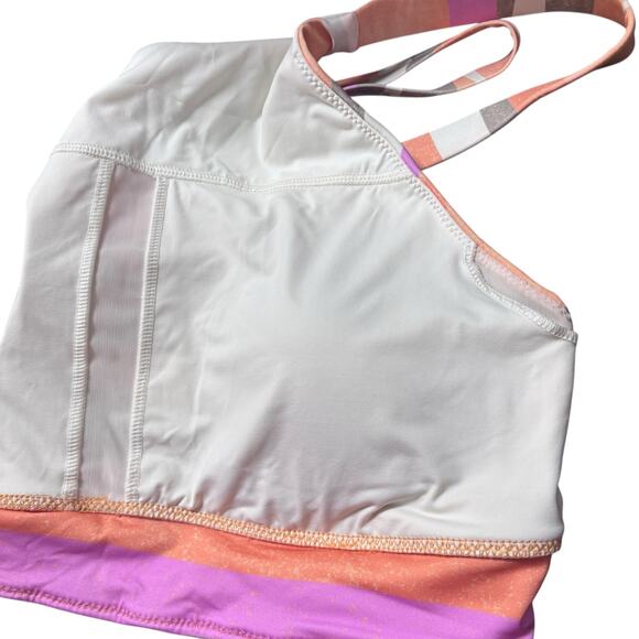 NWT prAna Marine Street Swim Top High Neck Striped Swimming Bikini Top Size Med - Picture 6 of 9